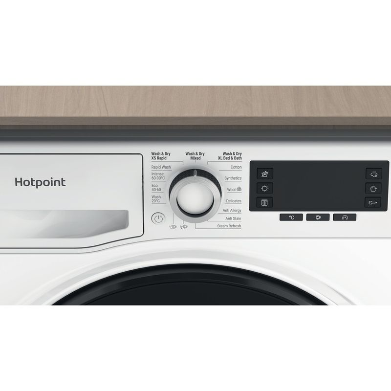 Hotpoint-Washer-dryer-Freestanding-NDD-10726-DA-UK-White-Front-loader-Control-panel
