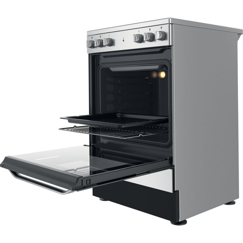 Hotpoint Cooker HS67V5KHX/UK Inox Electrical Perspective open