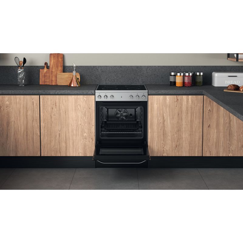 Hotpoint Cooker HS67V5KHX/UK Inox Electrical Lifestyle frontal open