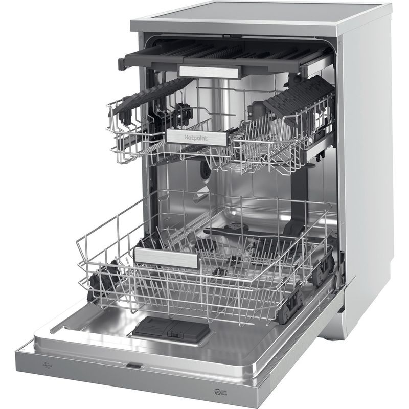 Hotpoint Dishwasher Freestanding H7F HS51 X UK Freestanding B Perspective open