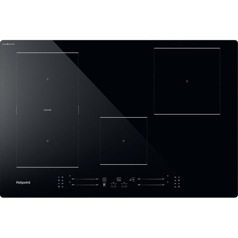 Hotpoint HOB TS 6477C CPNE Black Induction vitroceramic Frontal