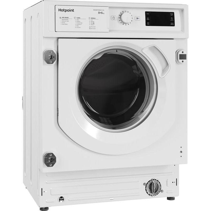 Hotpoint-Washer-dryer-Built-in-BI-WDHG-861485-UK-White-Front-loader-Perspective