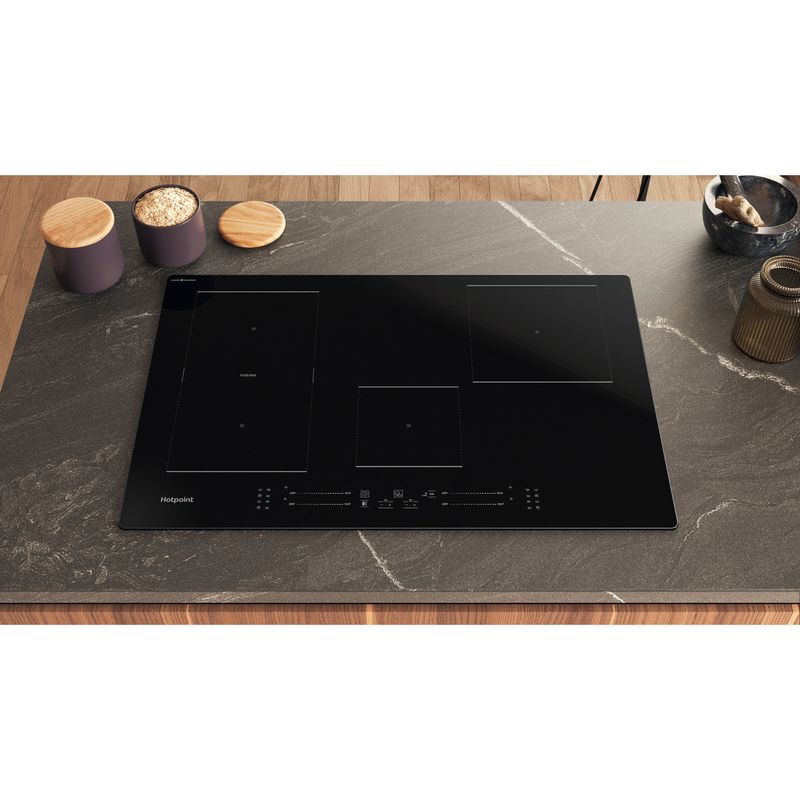 Hotpoint HOB TS 6477C CPNE Black Induction vitroceramic Lifestyle frontal top down