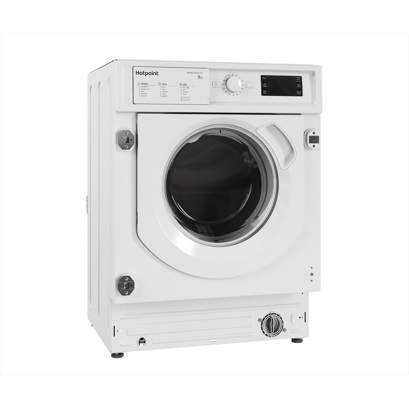 Hotpoint Washing machine Built-in BI WMHG 91485 UK White Front loader B Perspective