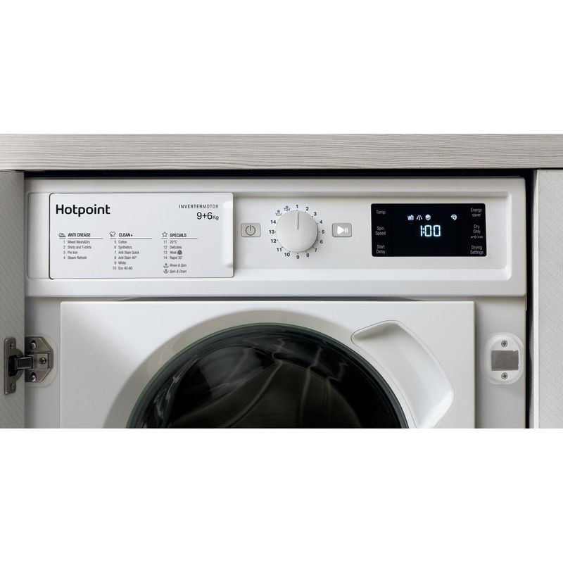 Hotpoint Washer dryer Built-in BI WDHG 961485 UK White Front loader Lifestyle control panel