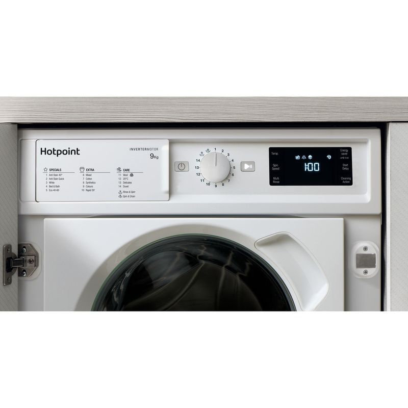 Hotpoint Washing machine Built-in BI WMHG 91485 UK White Front loader B Lifestyle control panel