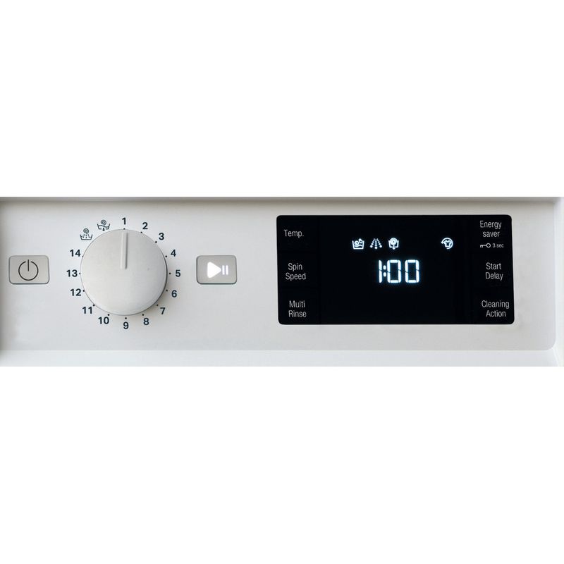 Hotpoint Washing machine Built-in BI WMHG 81485 UK White Front loader B Control panel