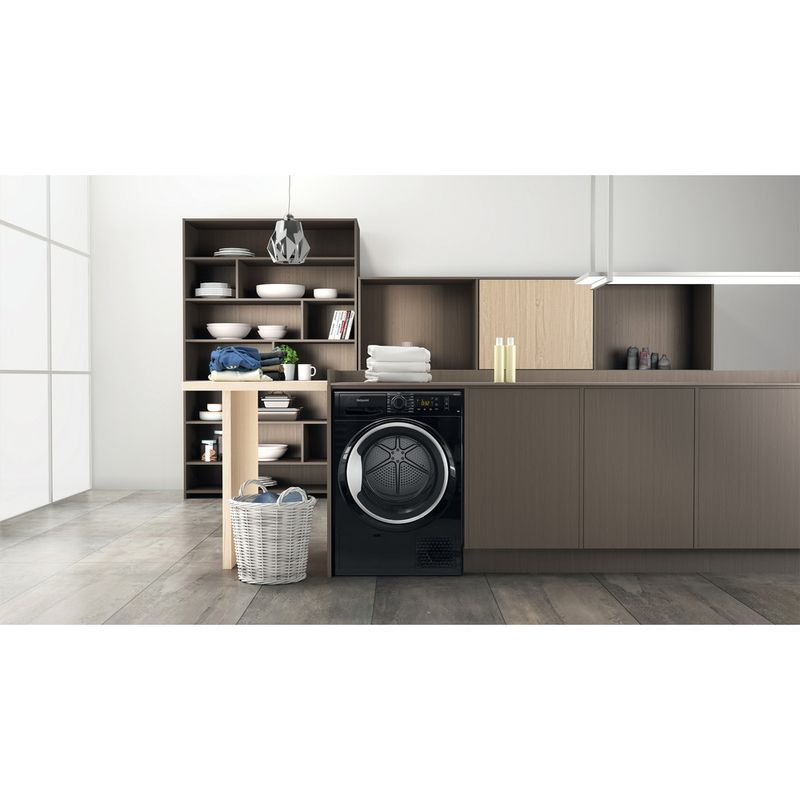 Hotpoint Dryer NT M11 82BSK UK Black Lifestyle frontal