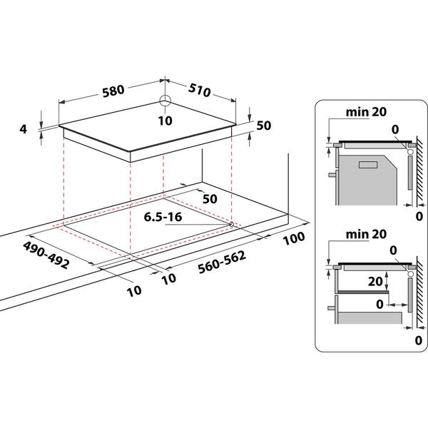 Hotpoint-HOB-HR-620-R-H-Black-Radiant-vitroceramic-Technical-drawing