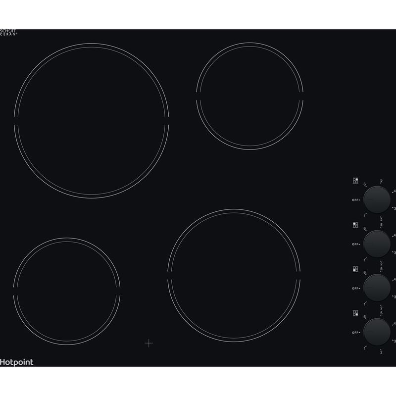 Hotpoint HOB HR 620 R H Black Radiant vitroceramic Frontal