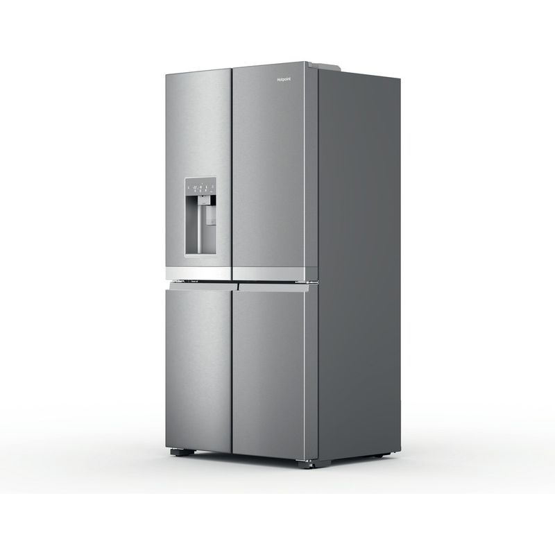 Hotpoint Side-by-Side Freestanding HQ9I MO2L G Inox Look Perspective