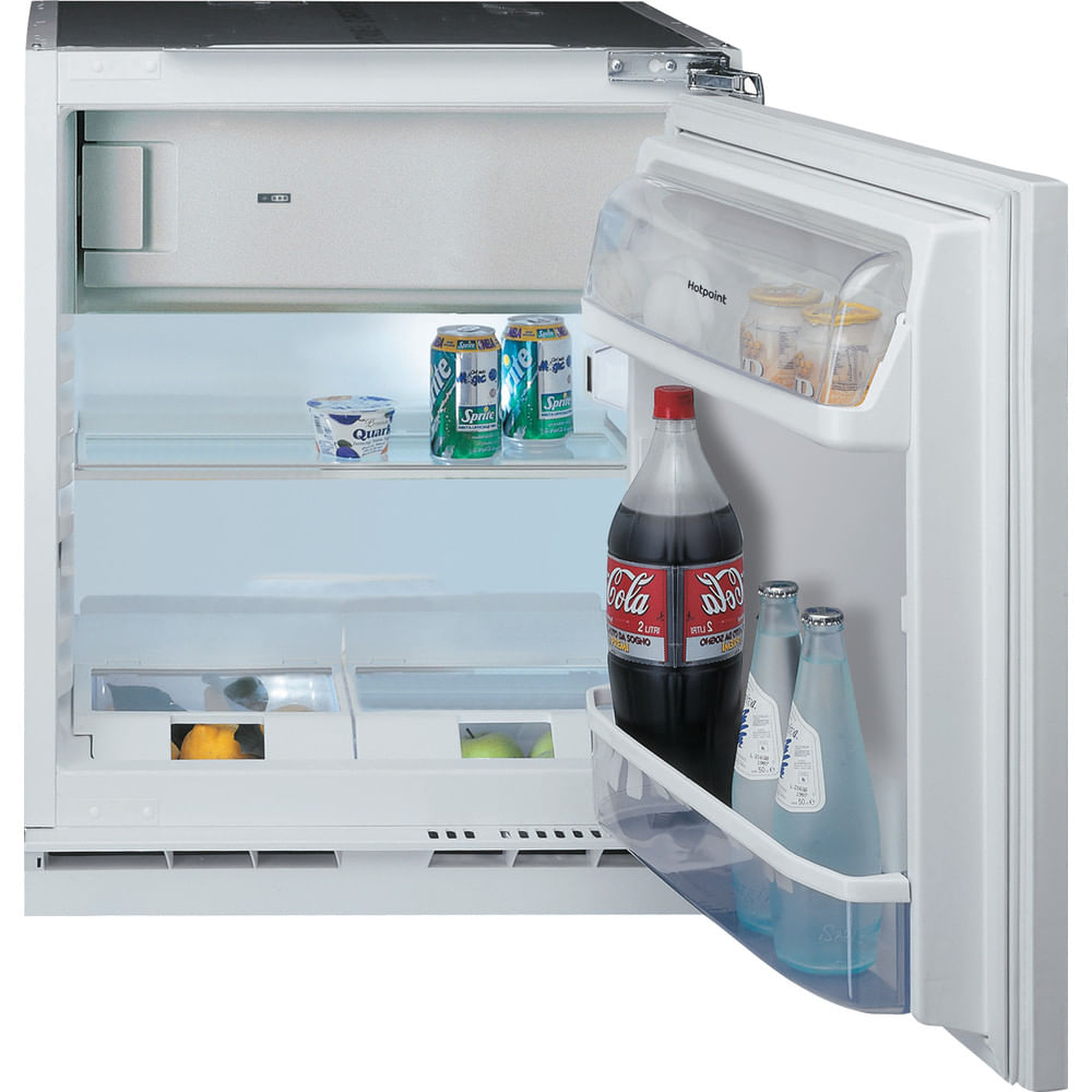 Hotpoint Low Frost Integrated Undercounter Fridge - Steel - Holds 7 Shopping Bags