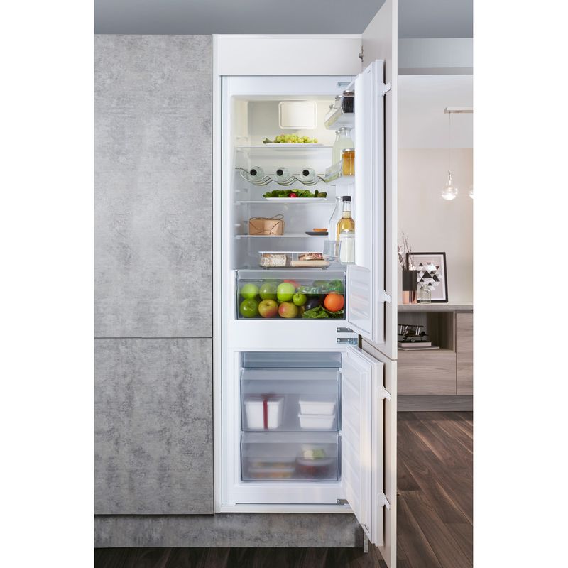 Hotpoint Fridge Freezer Built-in HMCB 70302 UK White 2 doors Lifestyle frontal open