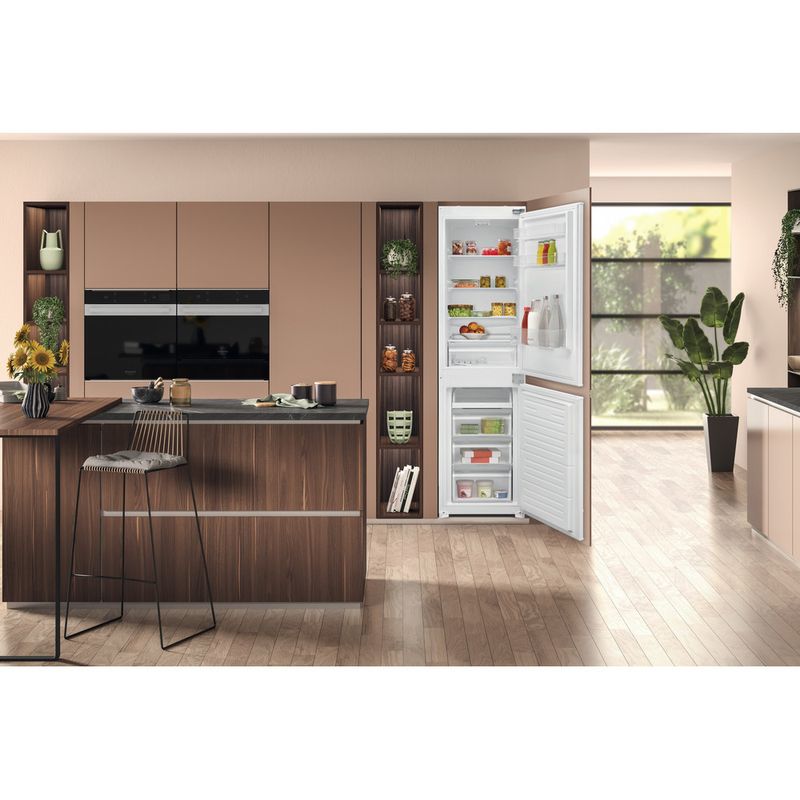 Hotpoint Fridge Freezer Built-in HMCB 50502 UK White 2 doors Lifestyle frontal open