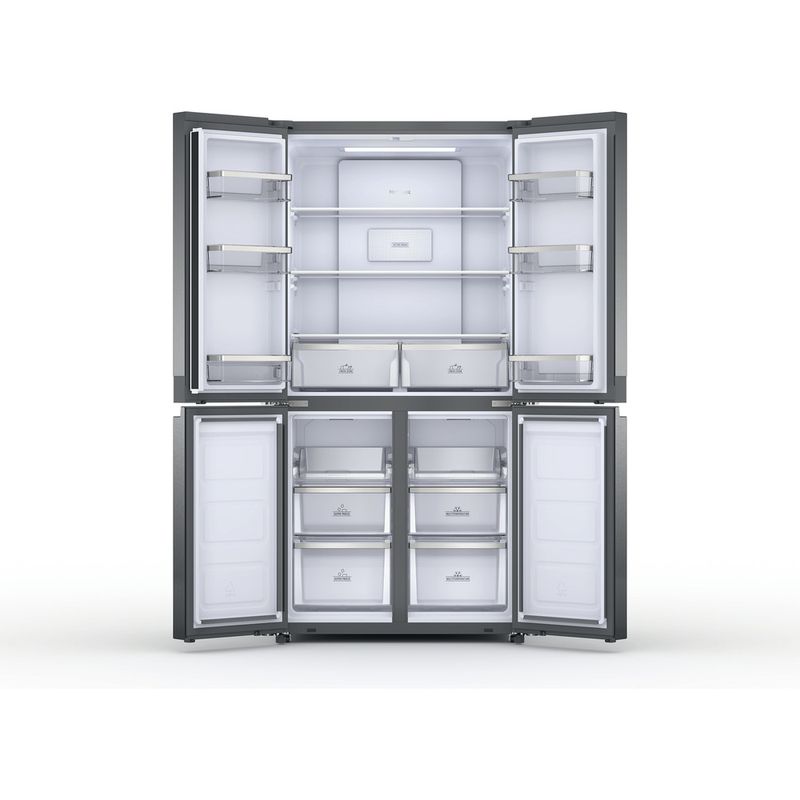 Hotpoint Side-by-Side Freestanding HQ9 B2L G Inox Look Frontal open