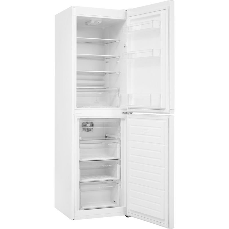 Hotpoint Fridge Freezer Freestanding HBNF 55182 W UK White 2 doors Perspective open