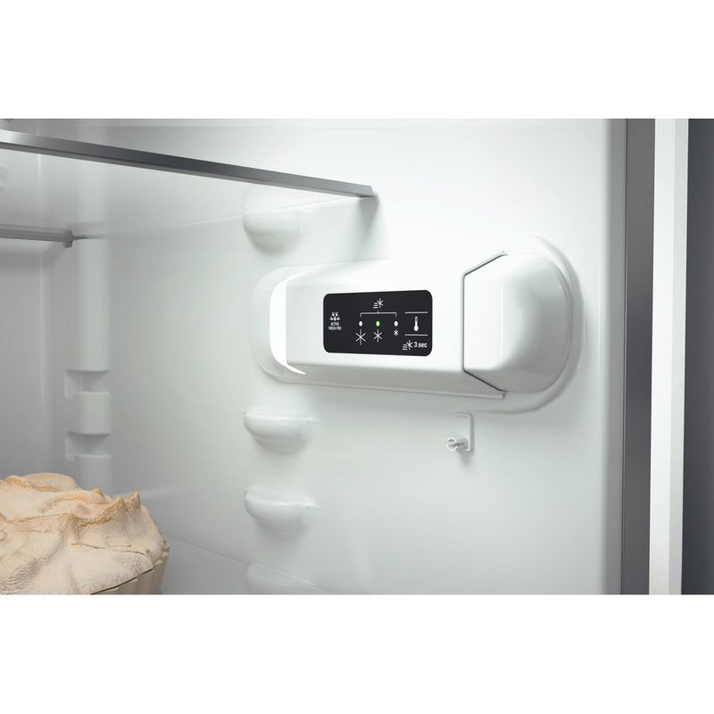 Hotpoint Fridge Freezer Freestanding H1NT 821E OX Optic Inox 2 doors Control panel