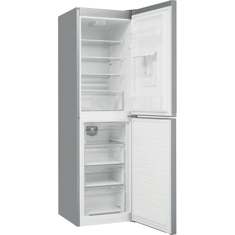 Hotpoint Fridge Freezer Freestanding HBNF 55182 S AQUA UK Silver 2 doors Perspective open