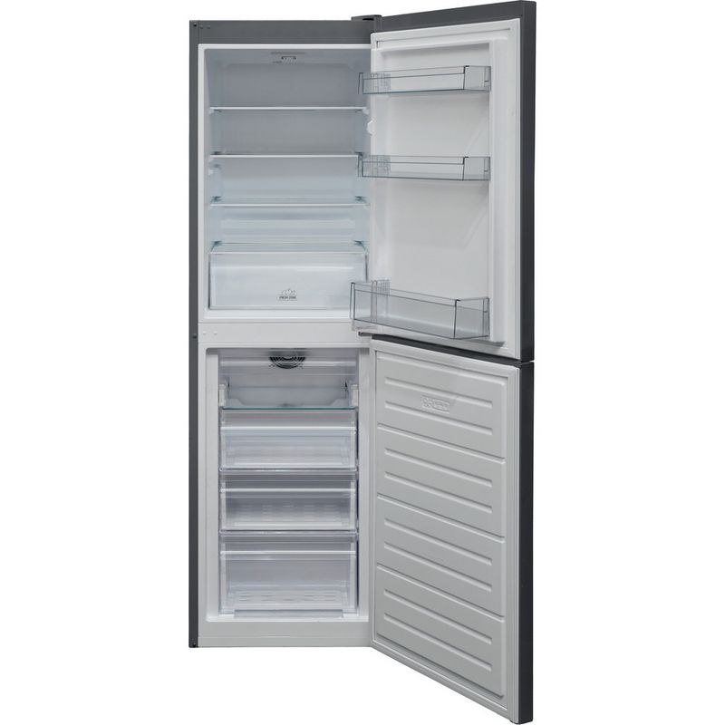 Hotpoint Fridge Freezer Freestanding HBNF 55182 S UK Silver 2 doors Frontal open