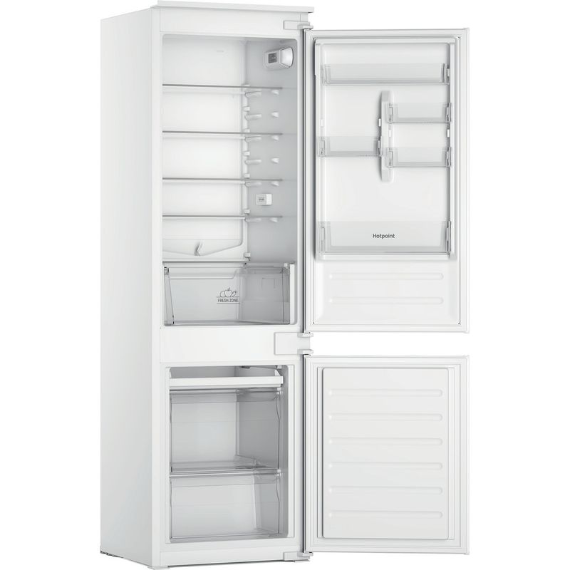 Hotpoint Fridge Freezer Built-in HTC18D011A1 White 2 doors Perspective open