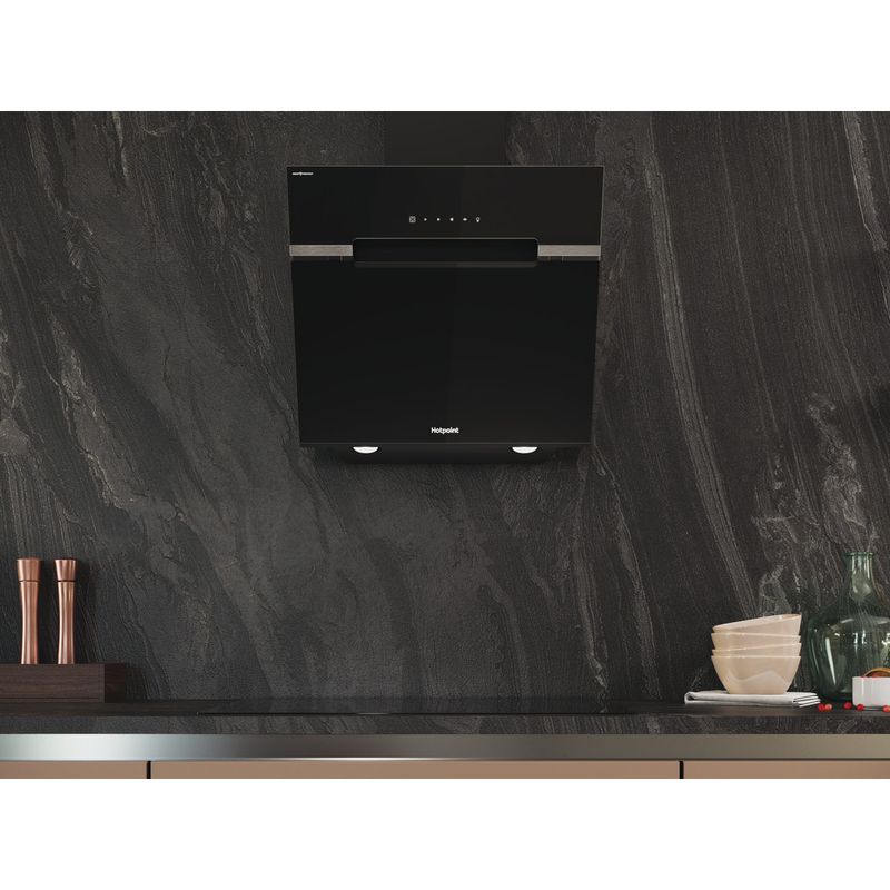 Hotpoint HOOD Built-in PHVS 61F LT DP K Black Wall-mounted Electronic Lifestyle frontal