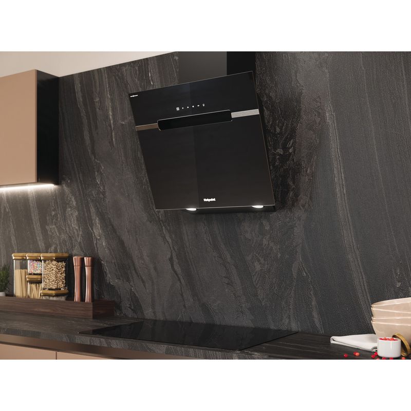 Hotpoint HOOD Built-in PHVS 61F LT DP K Black Wall-mounted Electronic Lifestyle perspective