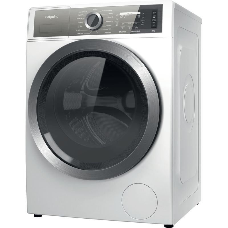 Hotpoint Washing machine Freestanding H7 99 GPOWER UK White Front loader A Perspective