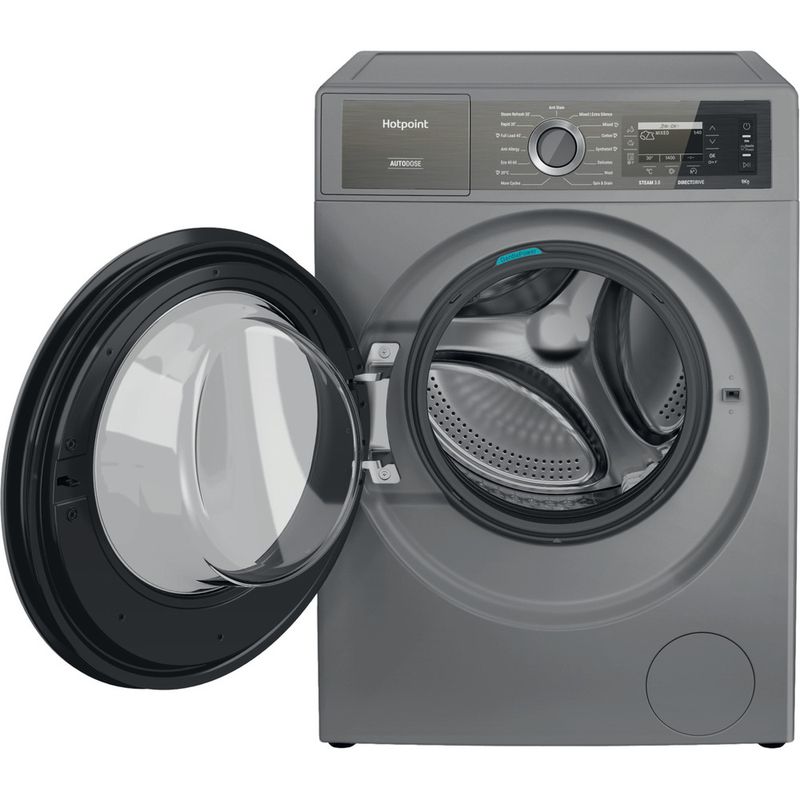 Hotpoint Washing machine Freestanding H8 99ADS GPOWER UK Silver Front loader A Frontal open