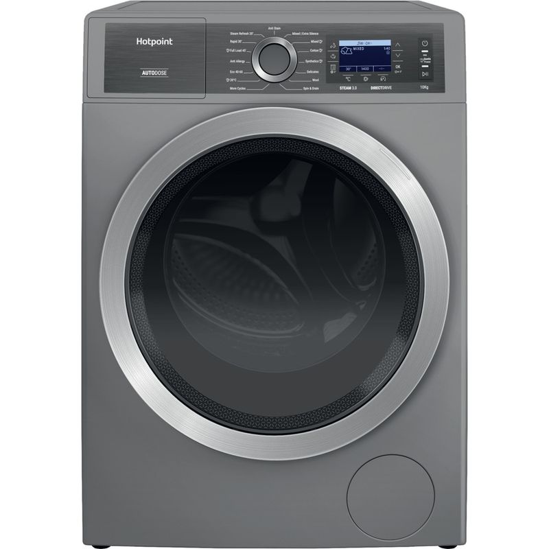 Hotpoint Washing machine Freestanding H8 09ADS GPOWER UK Silver Front loader A Frontal