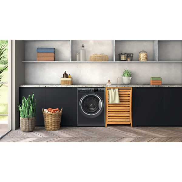 Hotpoint-Washing-machine-Freestanding-NSWM-7469-BS-UK-Black-Front-loader-A-Lifestyle-frontal