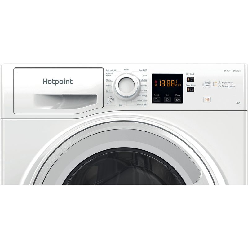 Hotpoint Washing machine Freestanding NSWM 7469 W UK White Front loader A Control panel