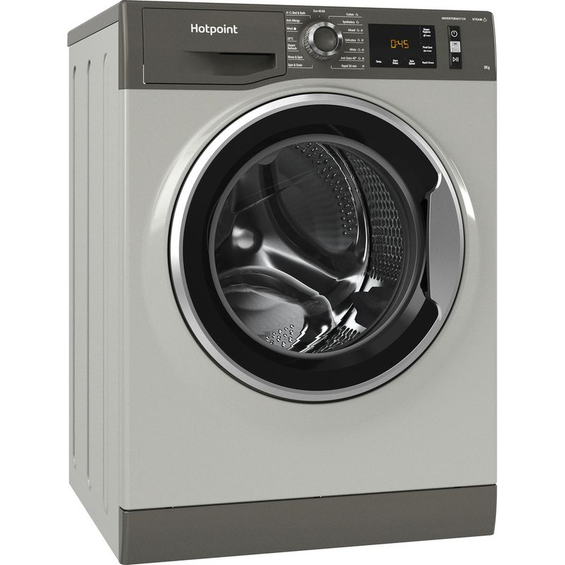 Hotpoint Washing machine Freestanding NM11 948 GC A UK Graphite Front loader A Perspective