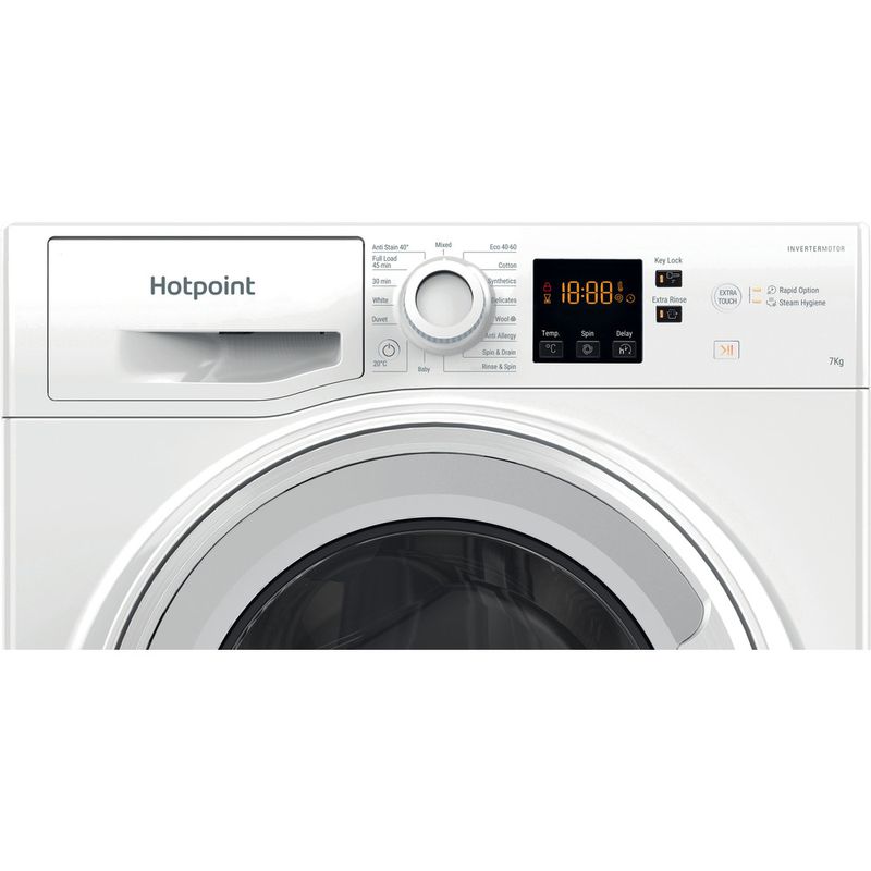 Hotpoint Washing machine Freestanding NSWF 7469 W UK White Front loader A Control panel