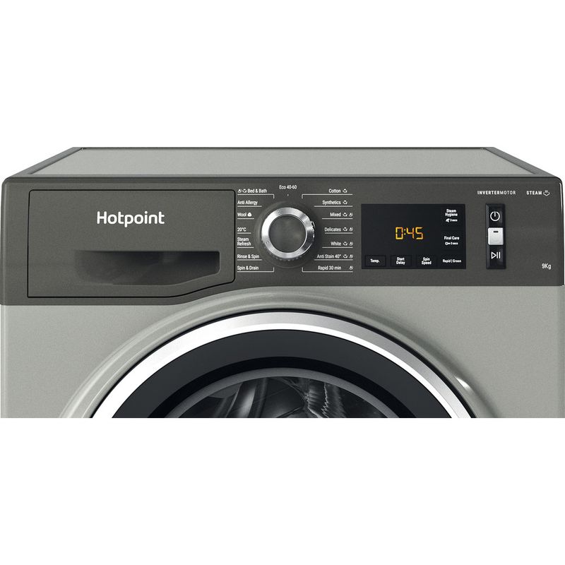 Hotpoint Washing machine Freestanding NM11 948 GC A UK Graphite Front loader A Control panel