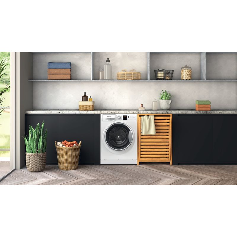 Hotpoint Washing machine Freestanding NSWE 7469 WS UK White Front loader A Lifestyle frontal