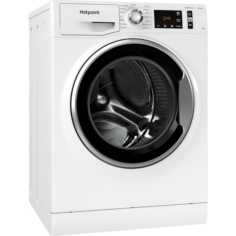 Hotpoint Washing machine Freestanding NM11 948 WC A UK White Front loader A Perspective