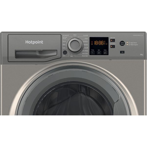 Hotpoint-Washing-machine-Freestanding-NSWM-846-GG-UK-Graphite-Front-loader-A-Control-panel