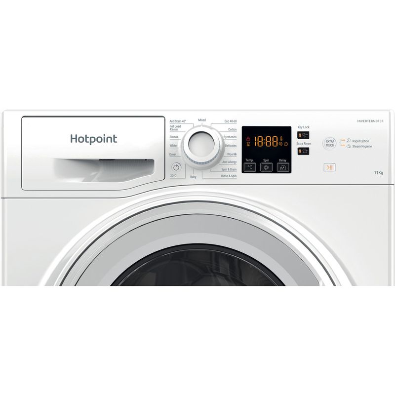 Hotpoint Washing machine Freestanding NSWM 1146 W UK White Front loader A Control panel