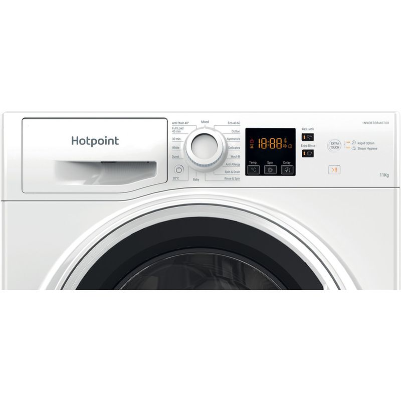 Hotpoint Washing machine Freestanding NSWA 1146 WW UK White Front loader A Control panel