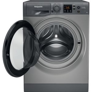 Hotpoint-Washing-machine-Freestanding-NSWM-946-GG-UK-Graphite-Front-loader-A-Frontal-open
