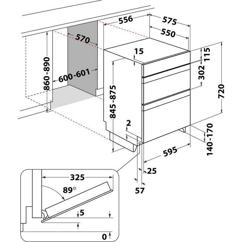 Hotpoint Double oven DU2 540 IX Inox A Technical drawing