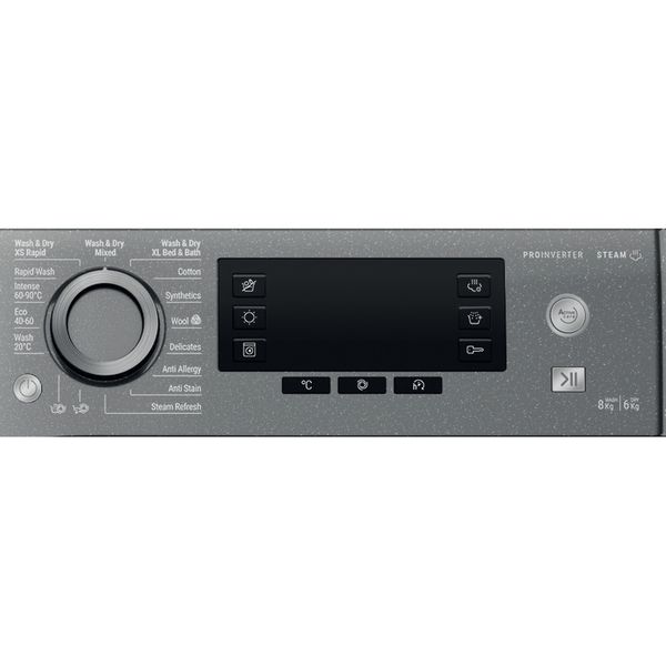 Hotpoint Washer dryer Freestanding NDD 86448 GDA UK Graphite Front loader Program