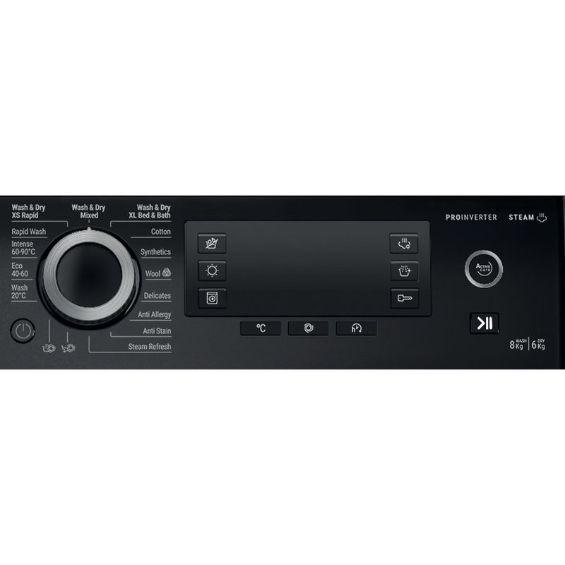 Hotpoint-Washer-dryer-Freestanding-NDD-86448-BDA-UK-Black-Front-loader-Program
