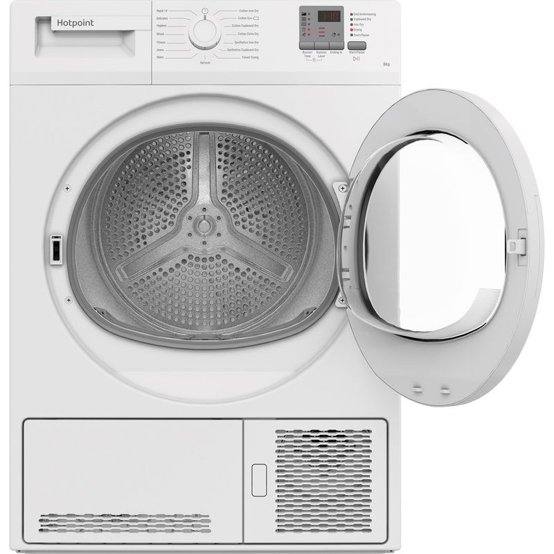 Hotpoint-Dryer-C-HD-C82-WWGD-UK-White-Frontal-open