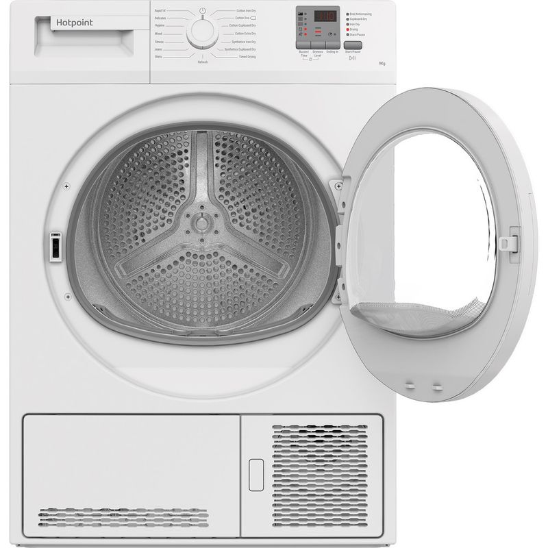 Hotpoint-Dryer-C-HD-C92-WWGD-UK-White-Frontal-open