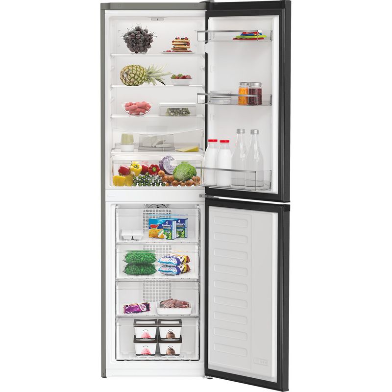 Hotpoint Fridge Freezer Freestanding HPKH 1261 XBR4UK Black 2 doors Lifestyle frontal open