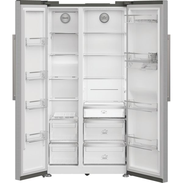 Hotpoint Side-by-Side Freestanding HPG2 6583W XP4UK ARC 764 Manhattan Gray Frontal open