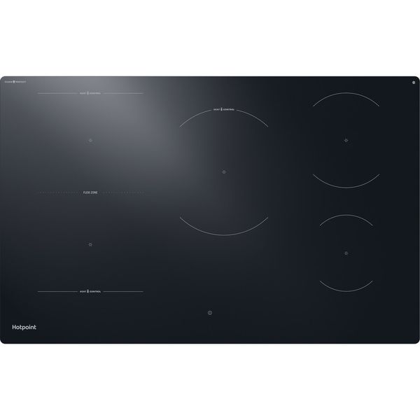 Hotpoint HOB HTX8017DCF2 Black Induction vitroceramic Frontal