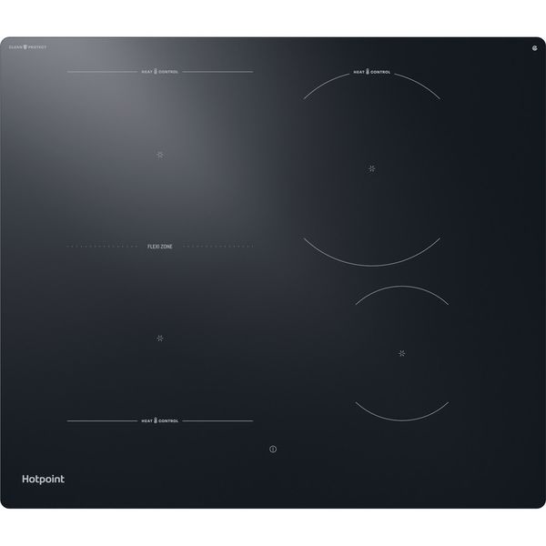Hotpoint HOB HTX6014DCF Black Induction vitroceramic Frontal
