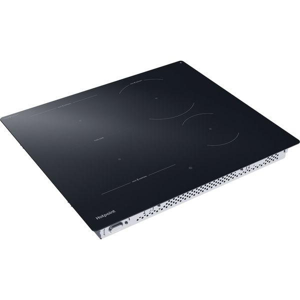 Hotpoint HOB HTX6014DCF Black Induction vitroceramic Perspective